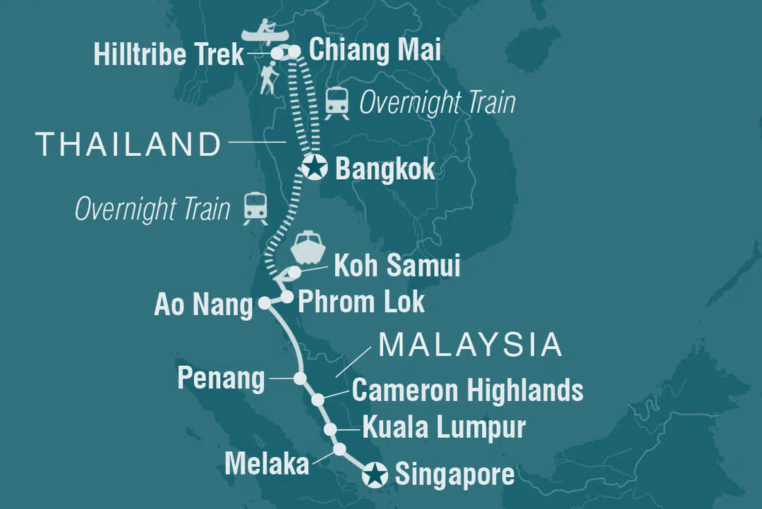 Rundreise: Von Bangkok nach Singapur
